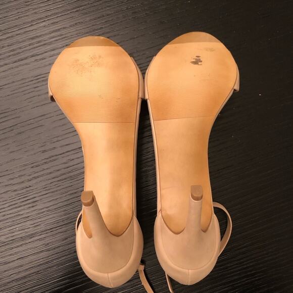 Apt 9 Nude High Heels Tan Cream Beige Formal Shoes Size 11 Ankle Strap Stilleto - Picture 8 of 10